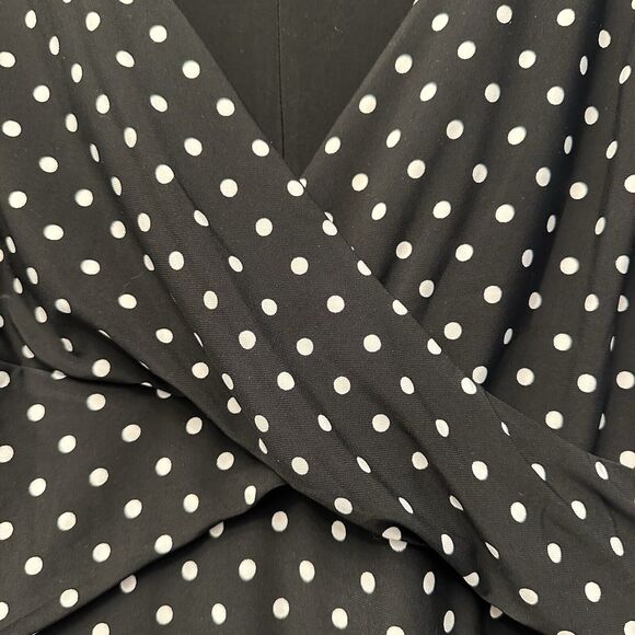 Ralph Lauren Black Y2K Retro Vibe Chic Polka Dot Stretch Knit Maxi Dress Sz 10 - Picture 8 of 16